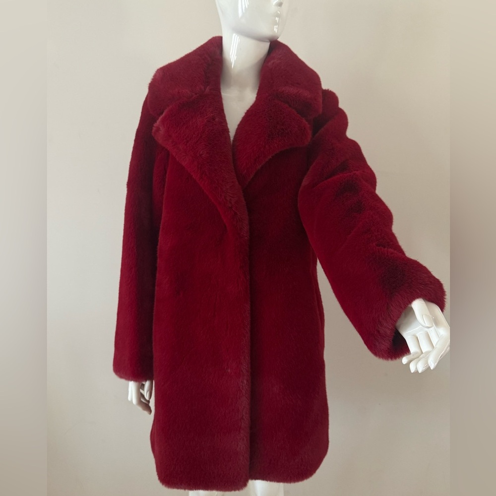BCBGMaxAzria Deep Red Teddy Jacket